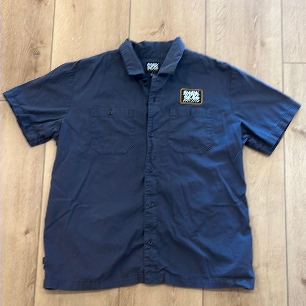 Dark Seas Men's Shirt in Navy Blue Mens Large